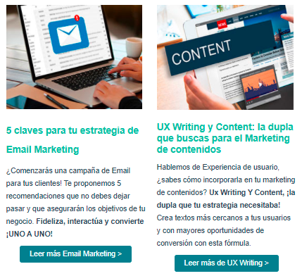 Brinda atención al mensaje en el diseño para email marketing