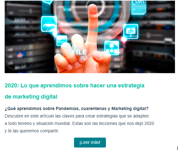 Diseño para email marketing: ejemplo de llamado a la acción
