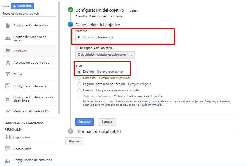 pasos para medir la tasa de conversión en google analytics