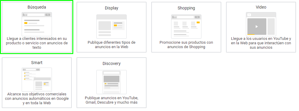 estructura de las campañas para hacer publicidad de búsqueda